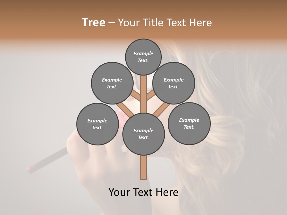 Female Pencil Glasses PowerPoint Template