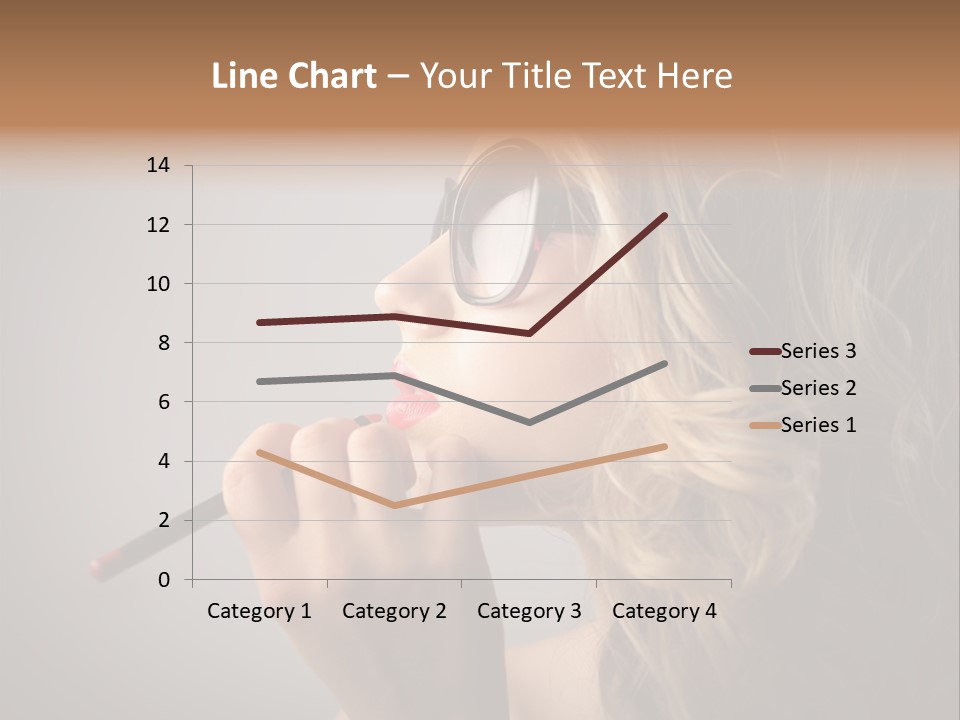 Female Pencil Glasses PowerPoint Template