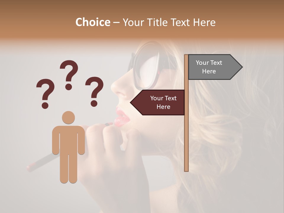 Female Pencil Glasses PowerPoint Template