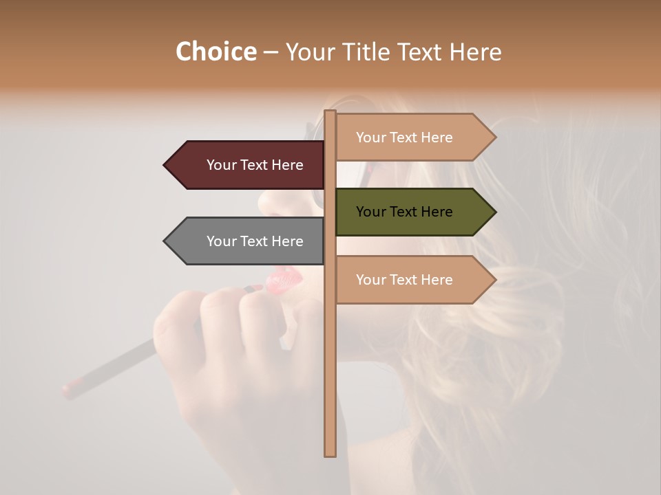 Female Pencil Glasses PowerPoint Template