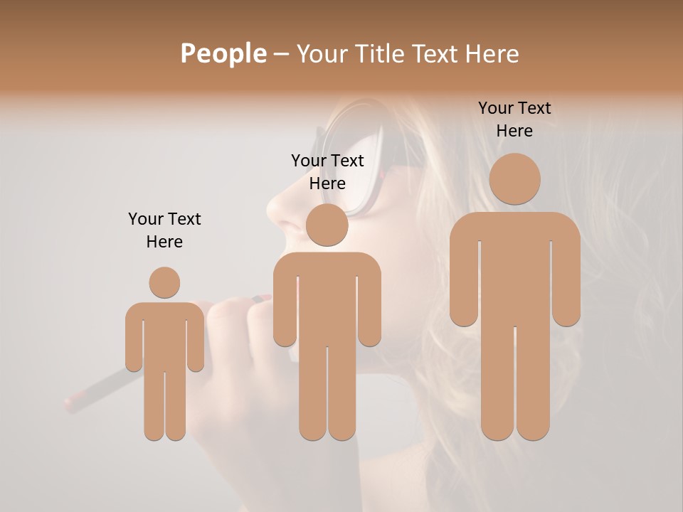 Female Pencil Glasses PowerPoint Template