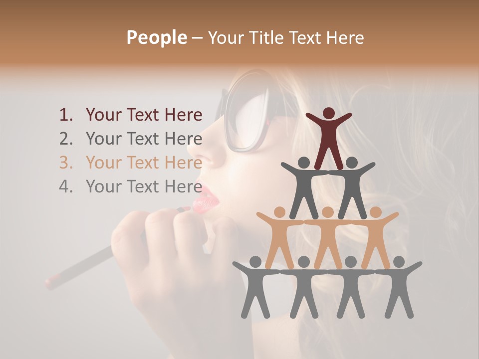 Female Pencil Glasses PowerPoint Template