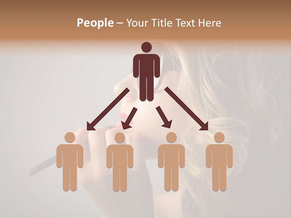 Female Pencil Glasses PowerPoint Template