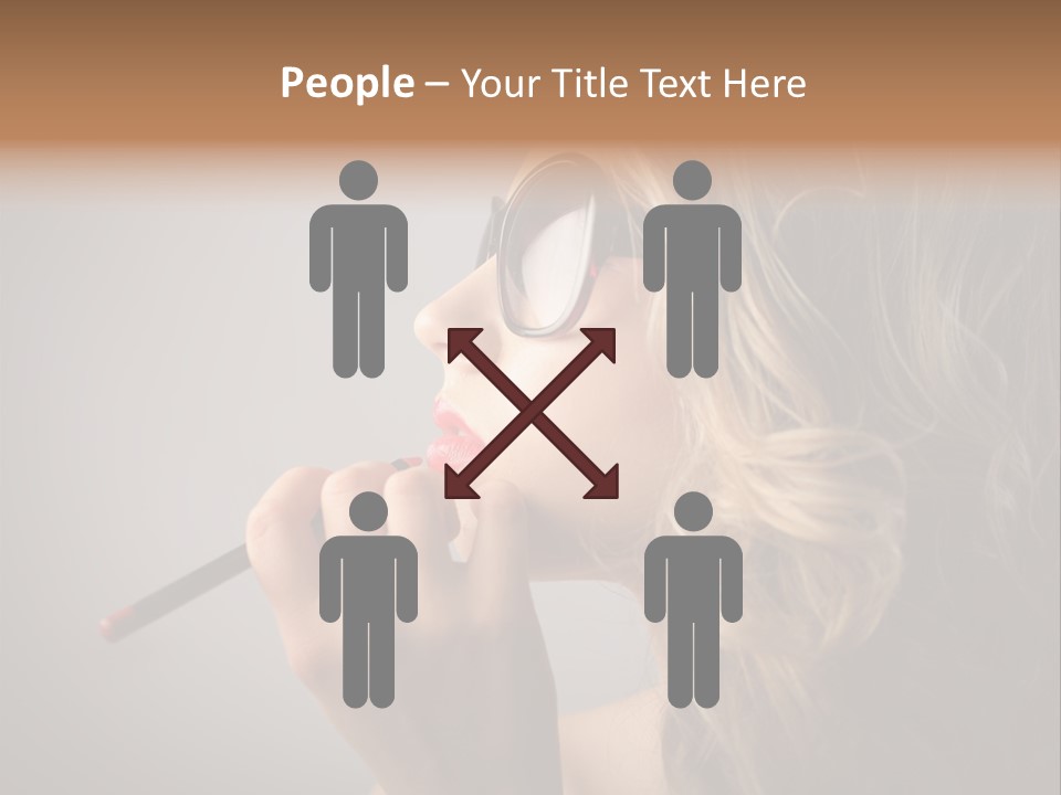 Female Pencil Glasses PowerPoint Template