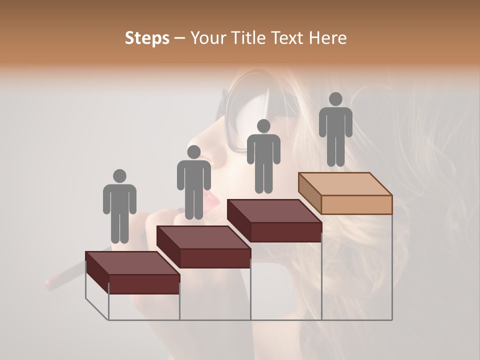 Female Pencil Glasses PowerPoint Template