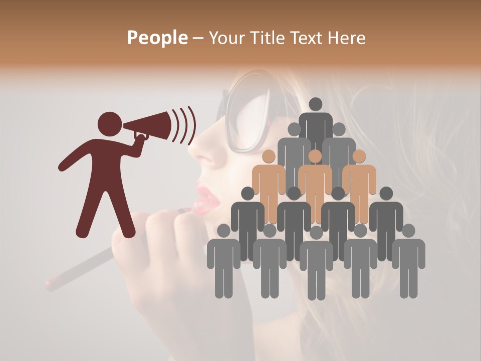 Female Pencil Glasses PowerPoint Template