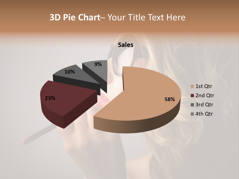 Female Pencil Glasses PowerPoint Template