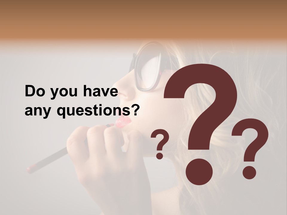 Female Pencil Glasses PowerPoint Template