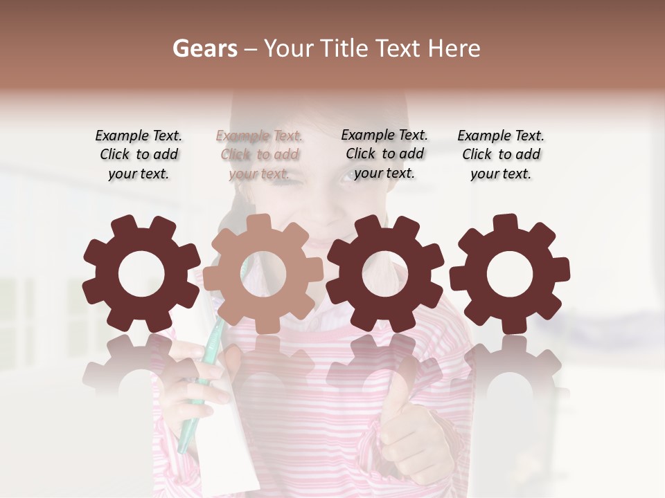 A Young Girl Holding A Toothbrush And Giving A Thumbs Up PowerPoint Template