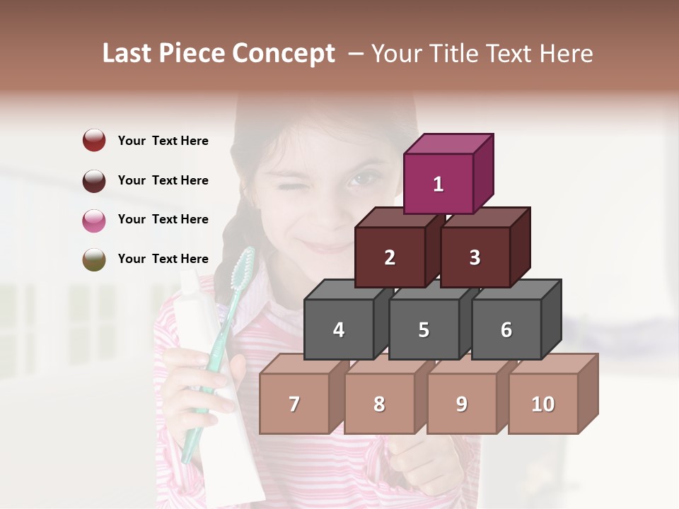 A Young Girl Holding A Toothbrush And Giving A Thumbs Up PowerPoint Template