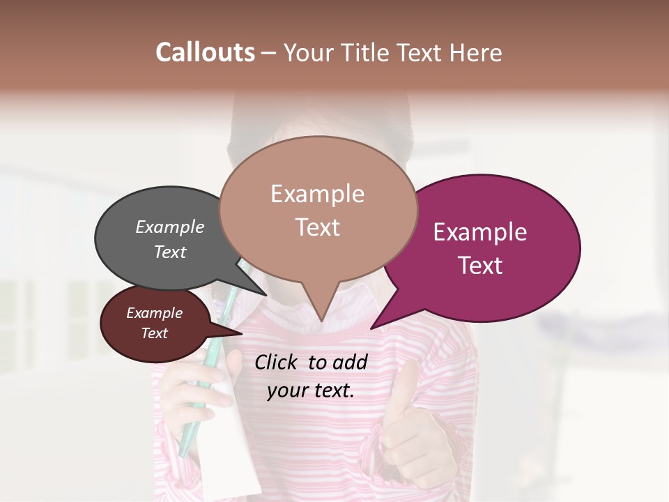 A Young Girl Holding A Toothbrush And Giving A Thumbs Up PowerPoint Template