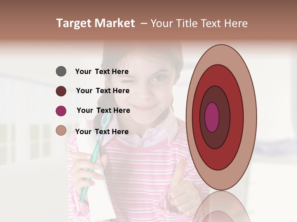 A Young Girl Holding A Toothbrush And Giving A Thumbs Up PowerPoint Template