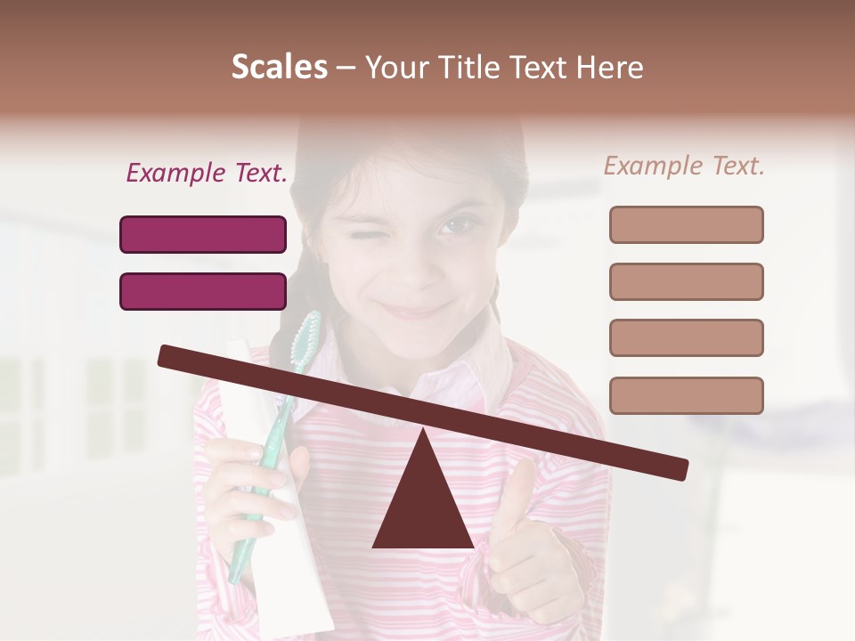 A Young Girl Holding A Toothbrush And Giving A Thumbs Up PowerPoint Template