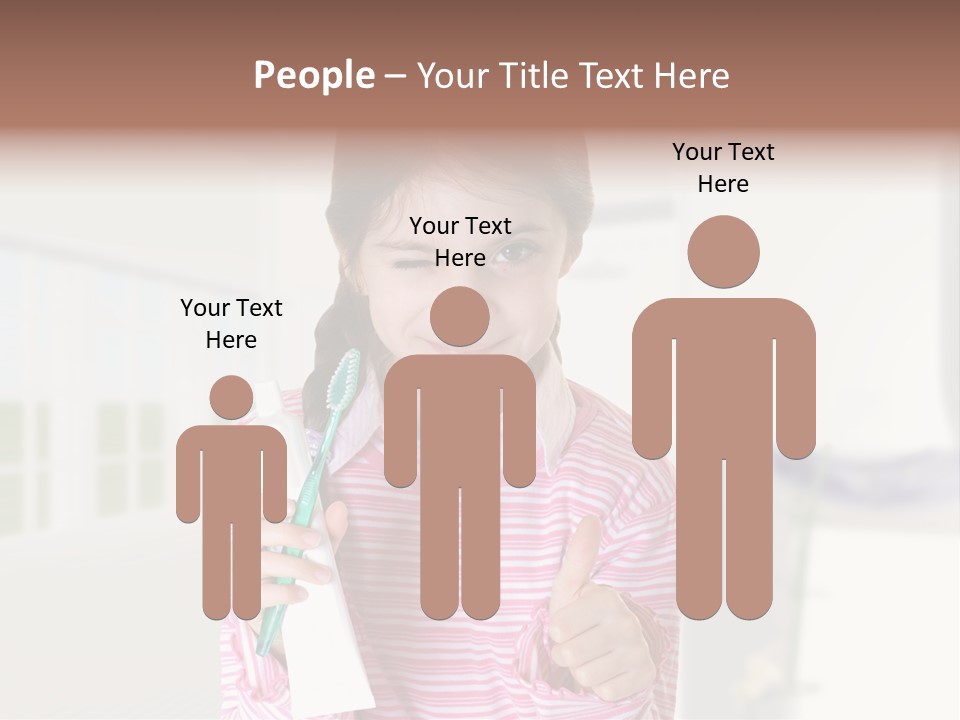 A Young Girl Holding A Toothbrush And Giving A Thumbs Up PowerPoint Template