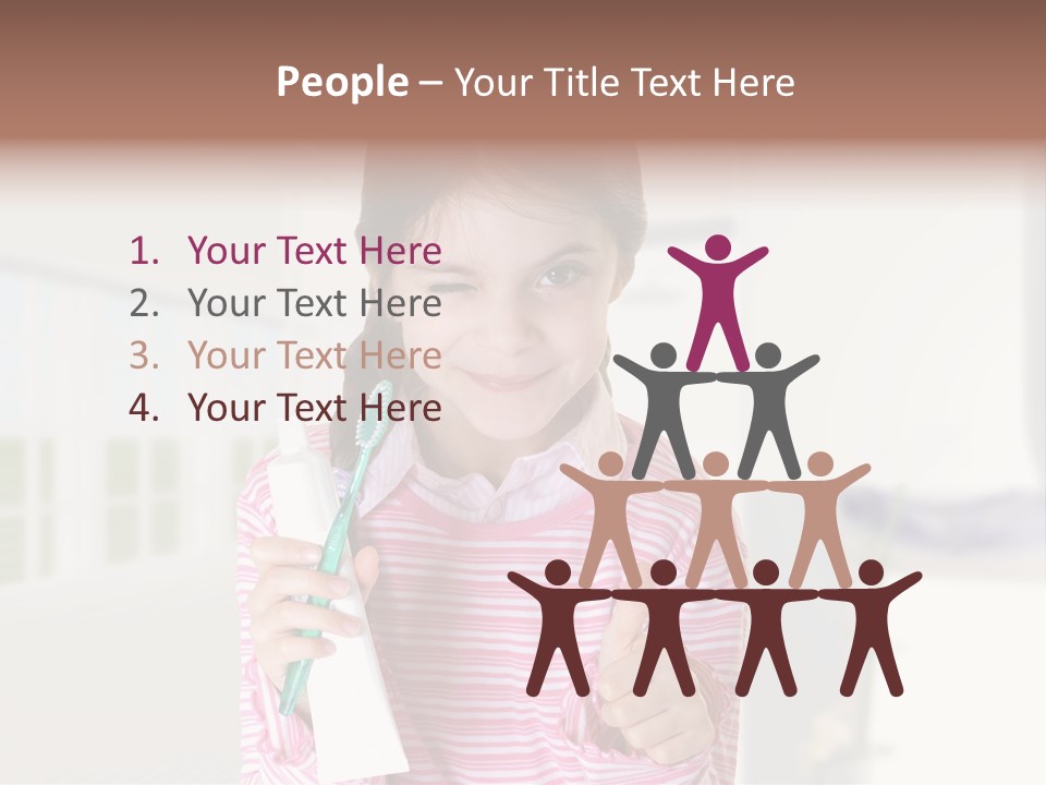 A Young Girl Holding A Toothbrush And Giving A Thumbs Up PowerPoint Template