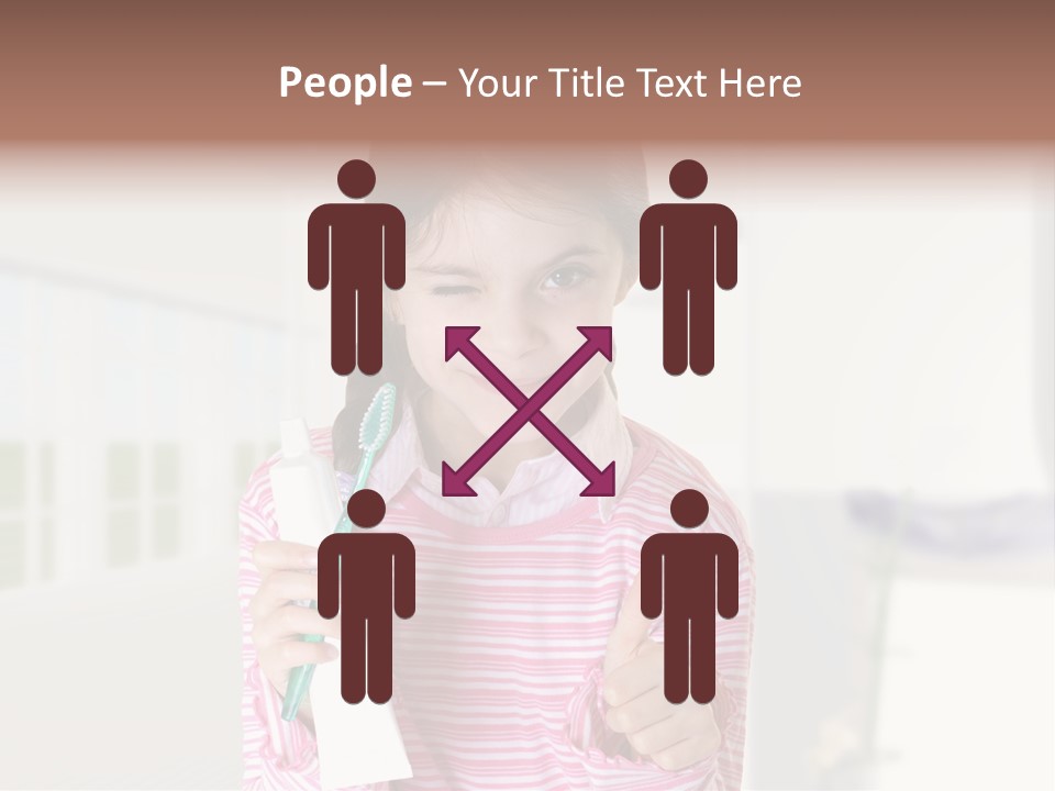 A Young Girl Holding A Toothbrush And Giving A Thumbs Up PowerPoint Template