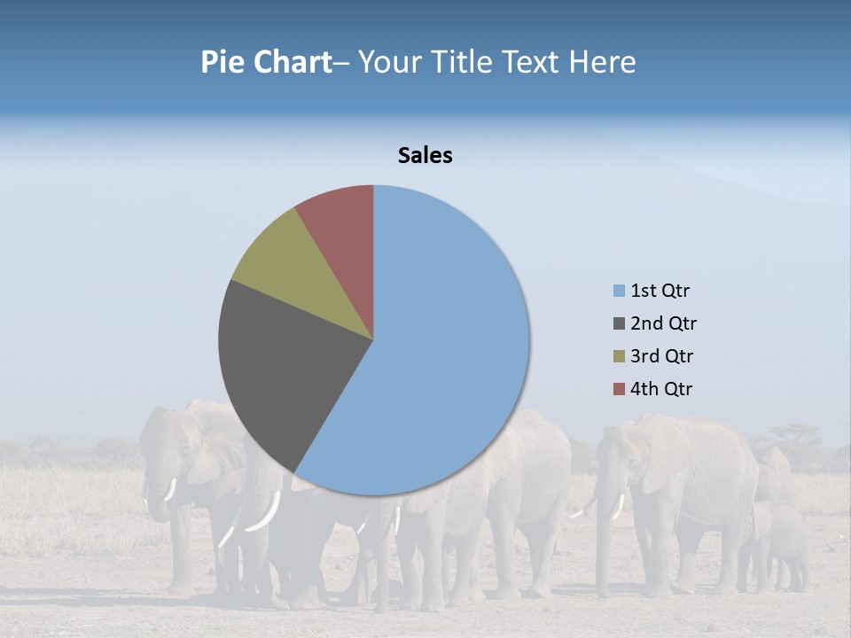 A Herd Of Elephants Standing In Front Of A Mountain PowerPoint Template