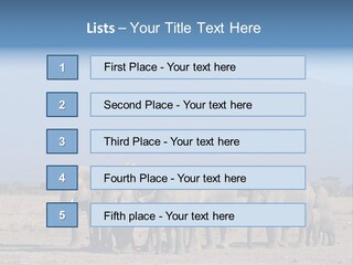 A Herd Of Elephants Standing In Front Of A Mountain PowerPoint Template