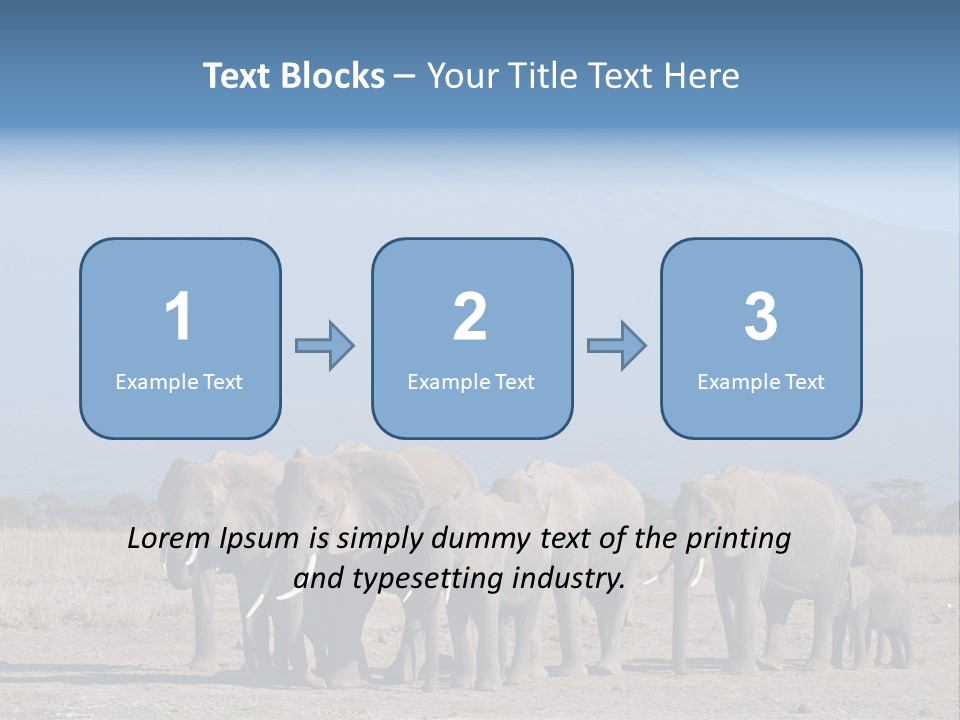 A Herd Of Elephants Standing In Front Of A Mountain PowerPoint Template
