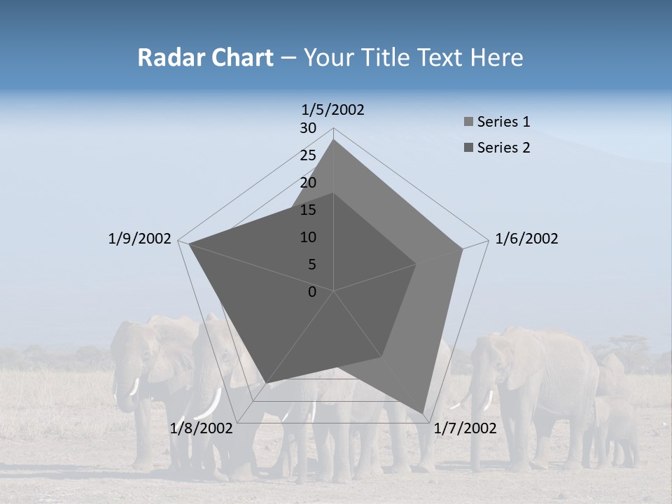 A Herd Of Elephants Standing In Front Of A Mountain PowerPoint Template