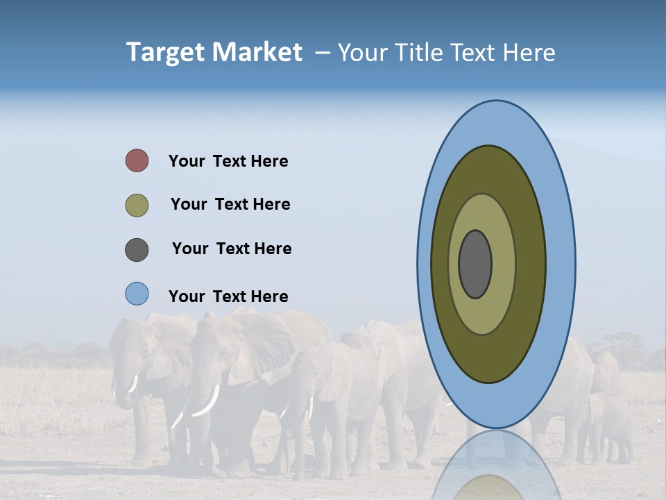 A Herd Of Elephants Standing In Front Of A Mountain PowerPoint Template