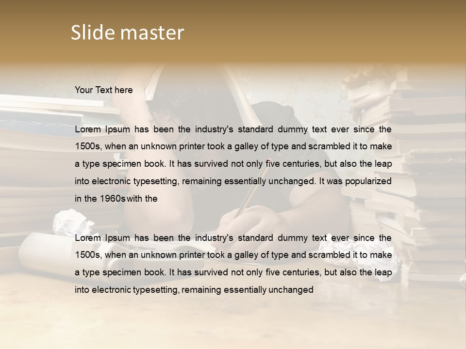 Accountant Alone Books PowerPoint Template