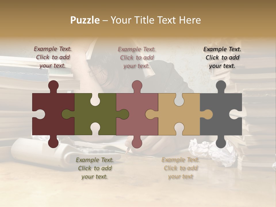 Accountant Alone Books PowerPoint Template