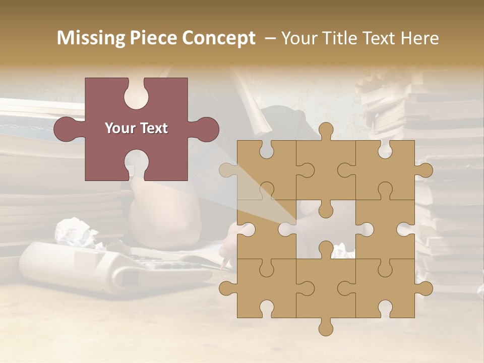 Accountant Alone Books PowerPoint Template