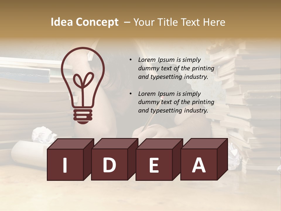 Accountant Alone Books PowerPoint Template