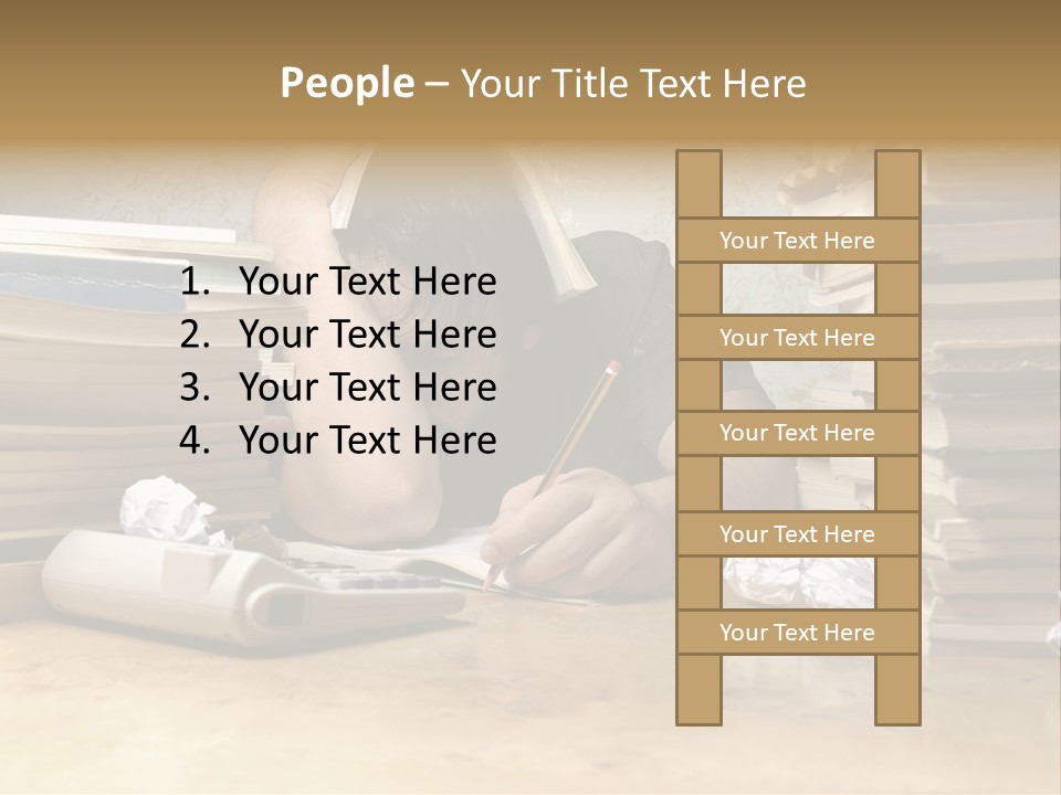 Accountant Alone Books PowerPoint Template