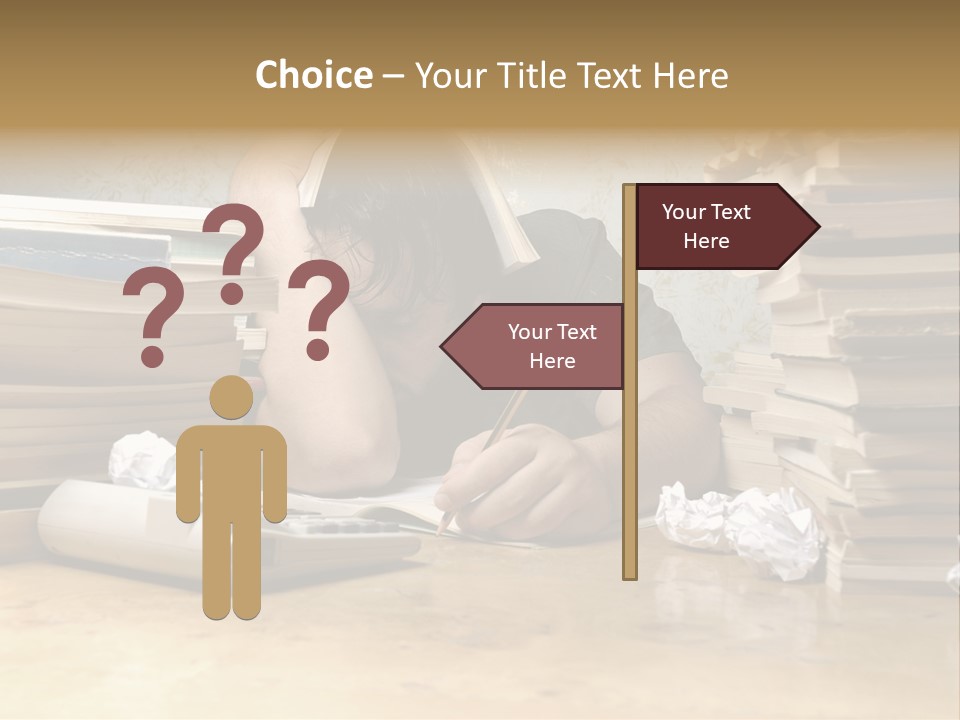 Accountant Alone Books PowerPoint Template