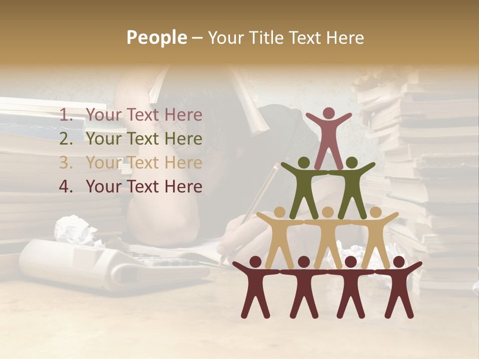 Accountant Alone Books PowerPoint Template