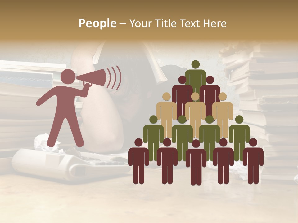 Accountant Alone Books PowerPoint Template