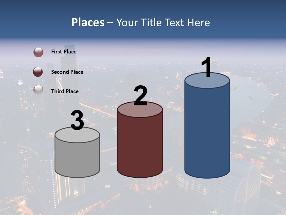 An Aerial View Of A City At Night PowerPoint Template