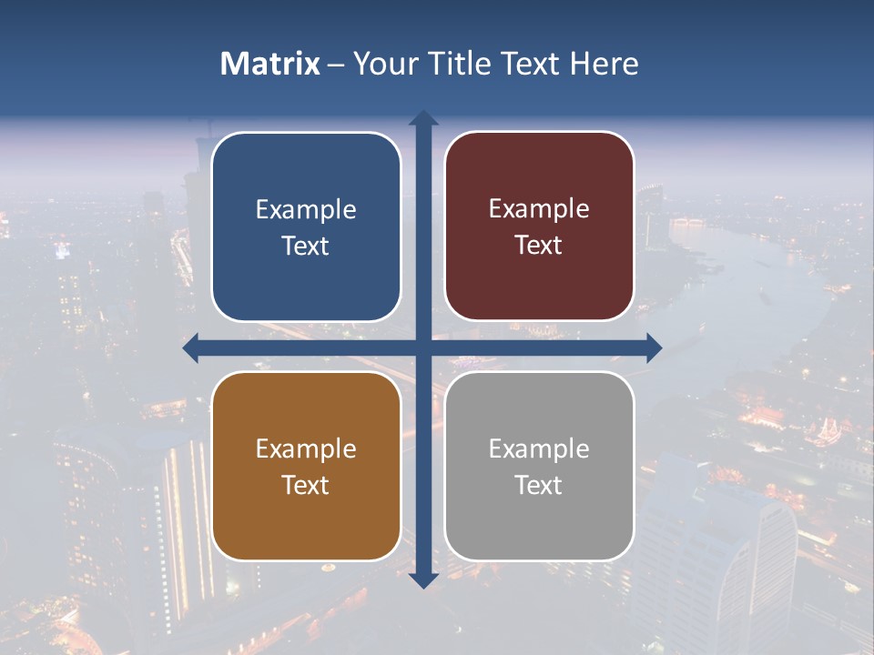 An Aerial View Of A City At Night PowerPoint Template