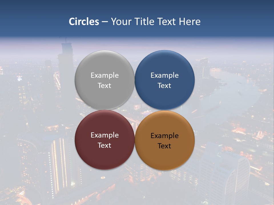 An Aerial View Of A City At Night PowerPoint Template