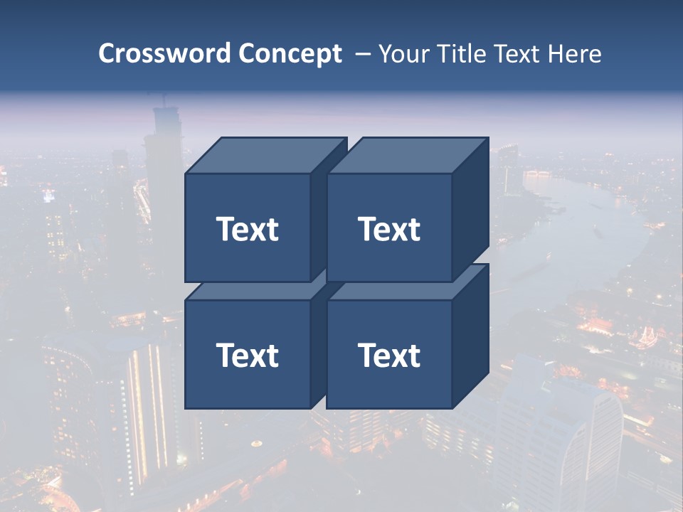An Aerial View Of A City At Night PowerPoint Template