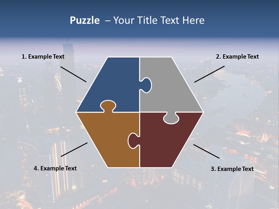 An Aerial View Of A City At Night PowerPoint Template