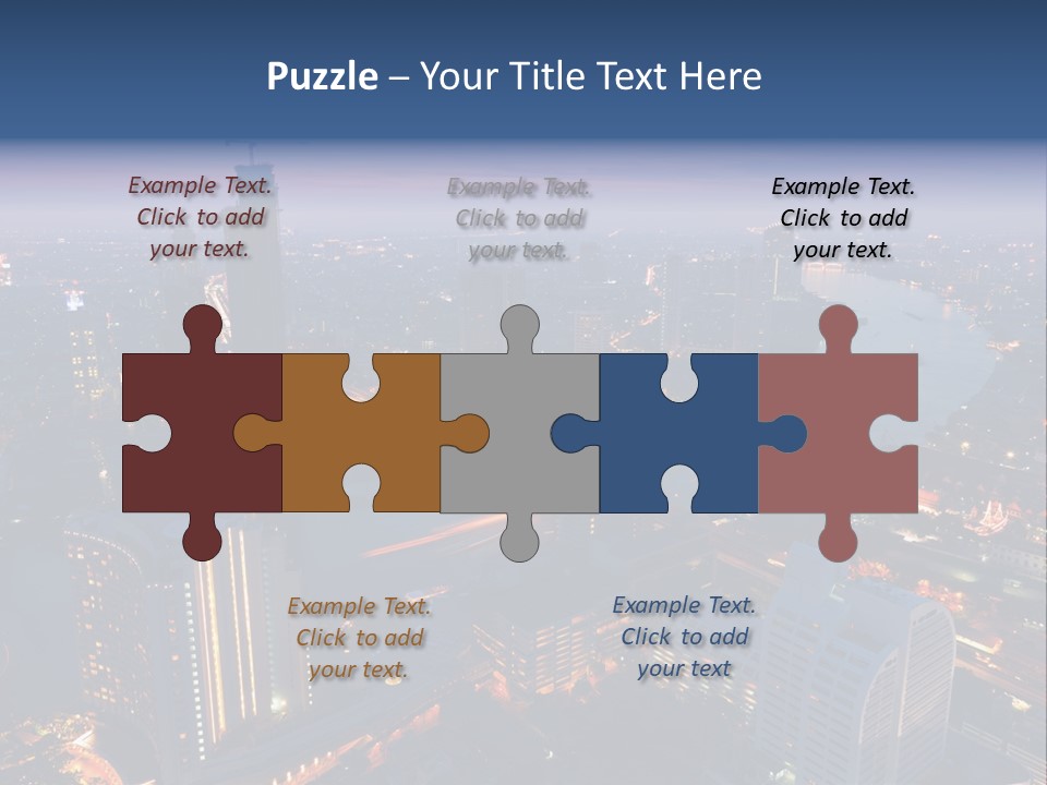 An Aerial View Of A City At Night PowerPoint Template