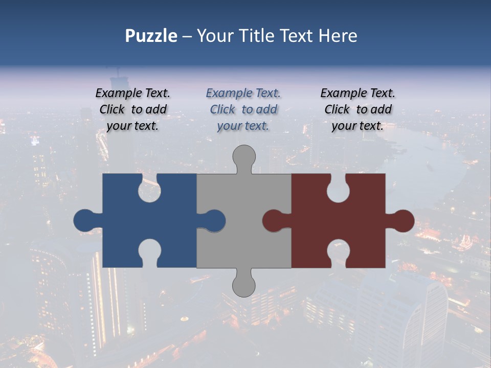 An Aerial View Of A City At Night PowerPoint Template