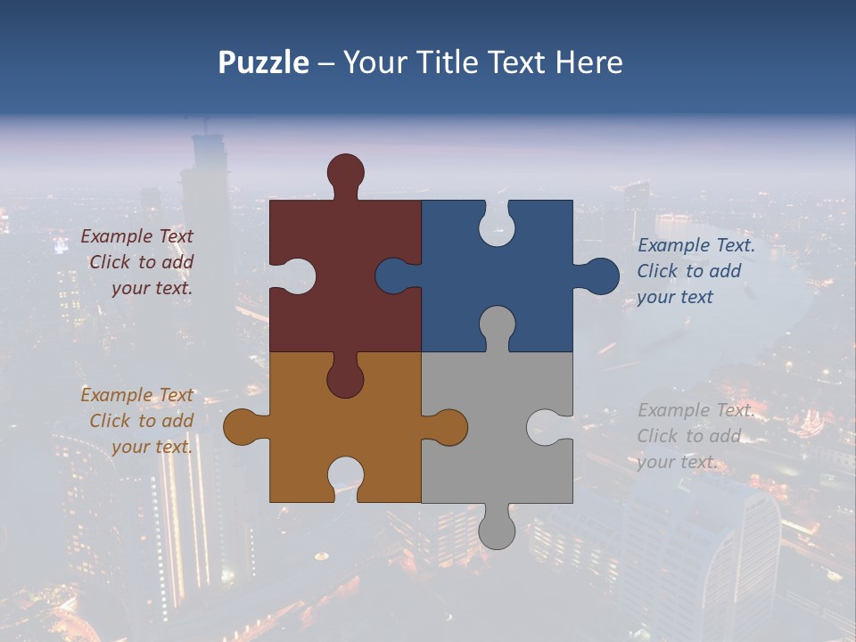 An Aerial View Of A City At Night PowerPoint Template