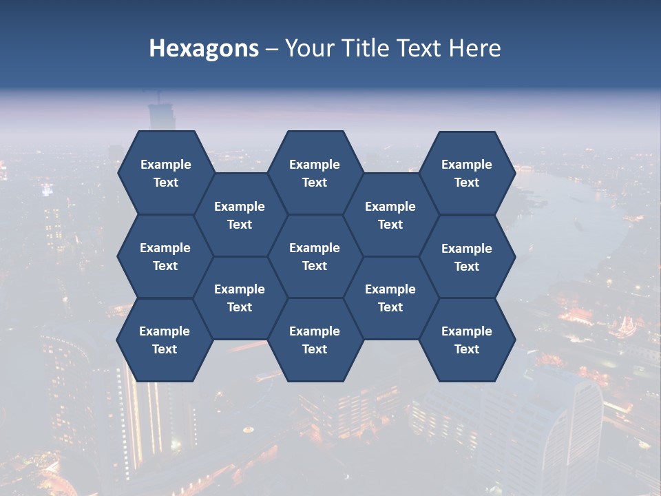 An Aerial View Of A City At Night PowerPoint Template