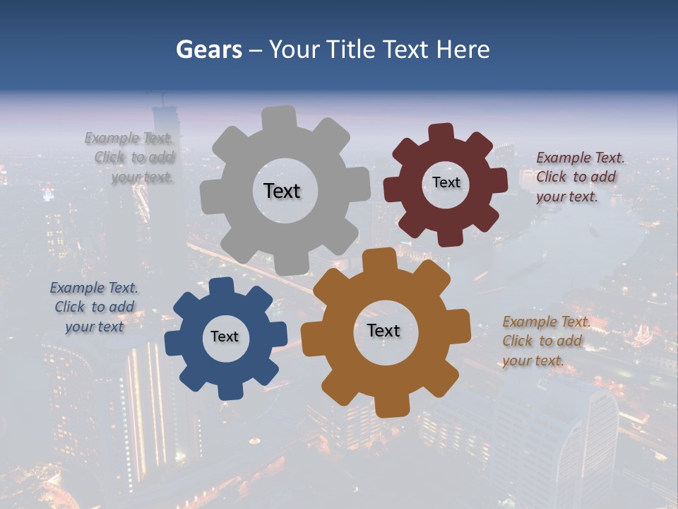 An Aerial View Of A City At Night PowerPoint Template