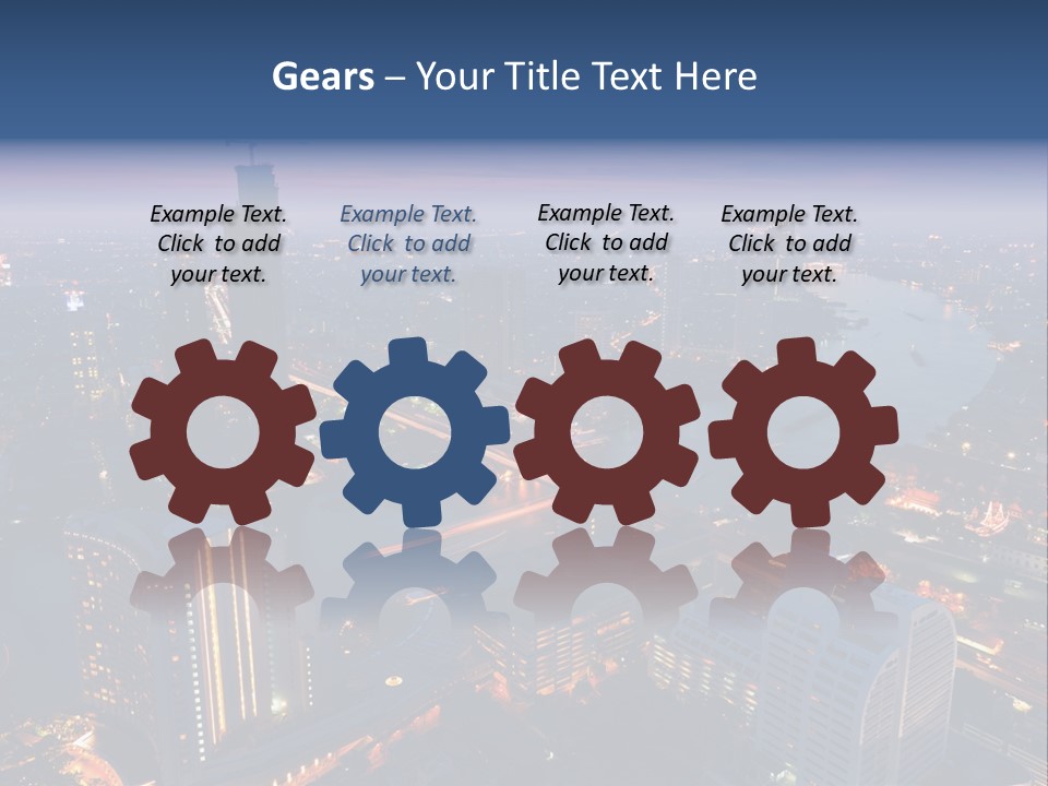 An Aerial View Of A City At Night PowerPoint Template