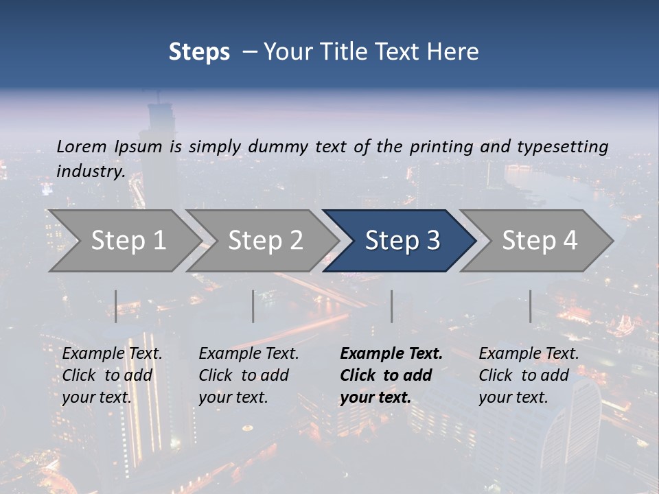 An Aerial View Of A City At Night PowerPoint Template