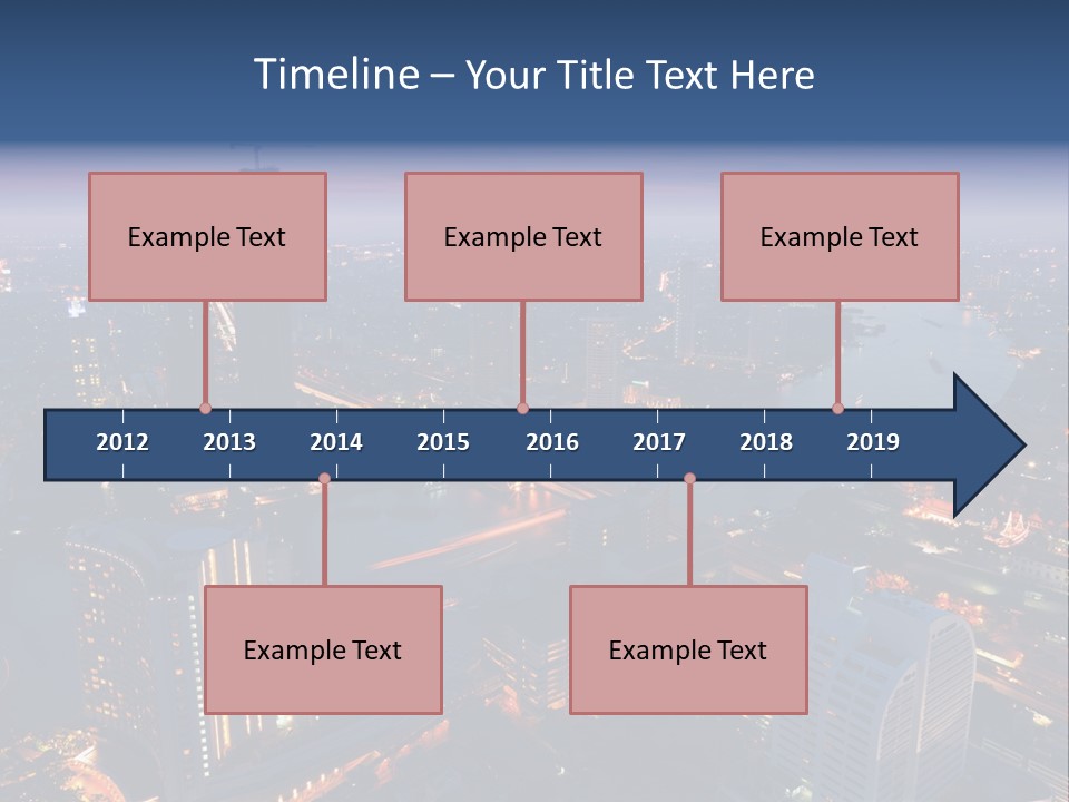 An Aerial View Of A City At Night PowerPoint Template
