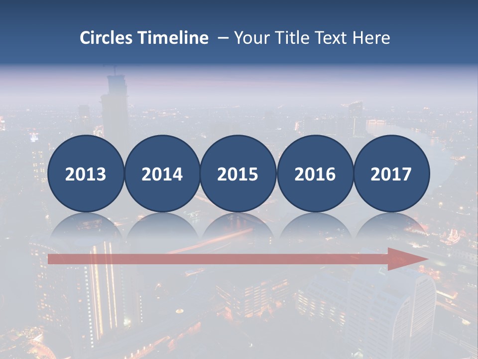 An Aerial View Of A City At Night PowerPoint Template