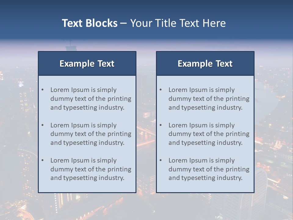 An Aerial View Of A City At Night PowerPoint Template