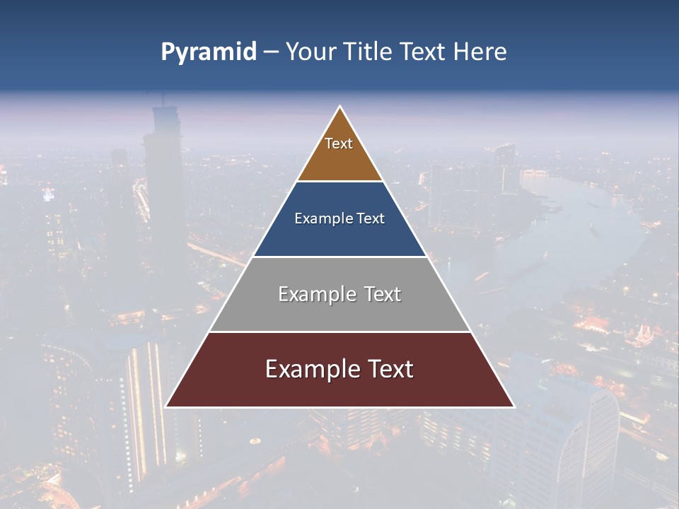 An Aerial View Of A City At Night PowerPoint Template