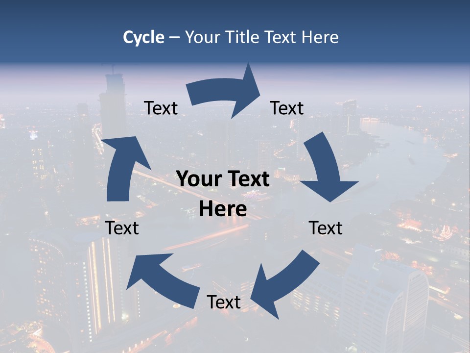 An Aerial View Of A City At Night PowerPoint Template